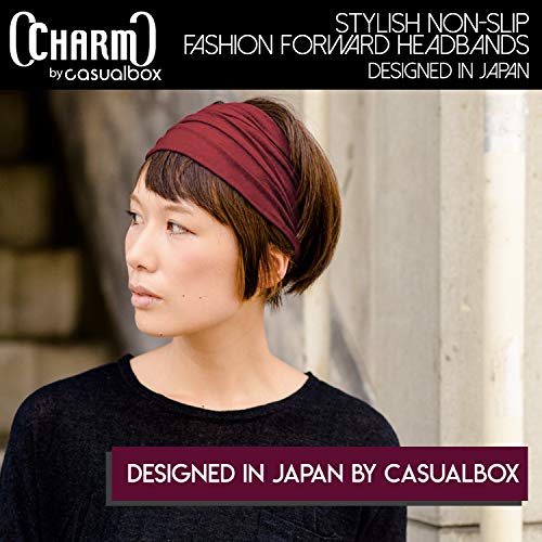 CHARM Casualbox Bandana para el pelo de estilo japonés, elástica, para hombre y mujer - 4589777960268, Talla única, Negro