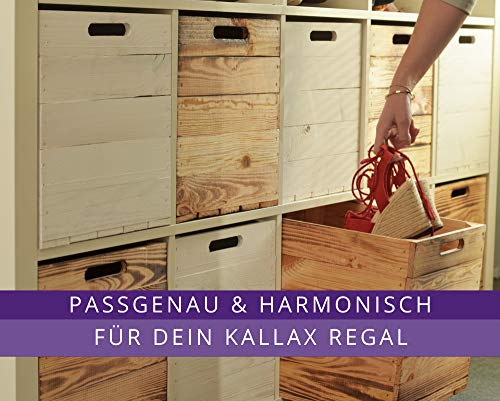 Chiccie Caja de madera Karl de Kallax, 33 x 38 x 33 cm, cesta de almacenamiento, cajón, caja de madera, estantería