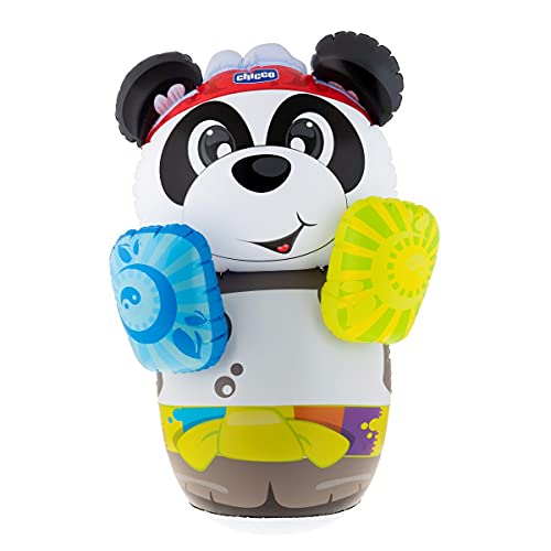 Chicco Panda Boxing , Saco de Boxeo Infantil Con Disvertido Diseño De Oso Panda, Base Basculante Con Agua, No Cae Al Suelo, Interactivo