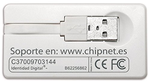ChipNet Lector de DNI electrónico 3.0 y 4.0 + Tarjeta Criptográfica Certificado Digital * para Windows 10 y 11 FIRMAKIT * Empresa Española con Soporte Posventa *