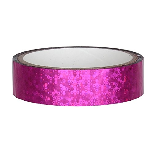 Cinta adhesiva decorativa con purpurina (25 mm x 30 m), color rosa
