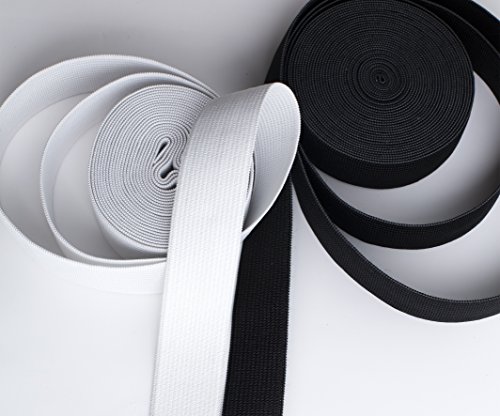 Cinta de goma elástica de 60 mm de ancho para ropa y hogar, para costura, artesanía, 1 metro, en blanco o negro