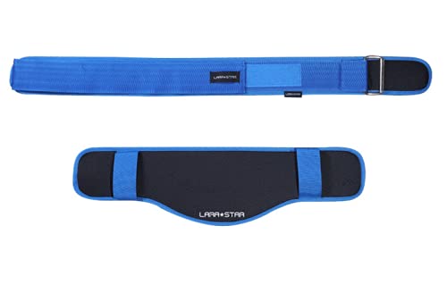 Cinturón Lumbar Profesional para Levantamiento de Pesas - Especializado para Crossfit, Peso Muerto, Sentadillas, zancadas 3 Tallas. (Azul, S)