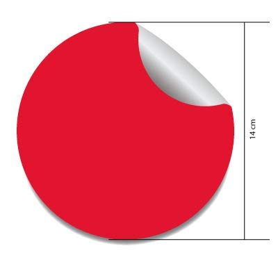Círculo Adhesivo Rojo. Diámetro Personalizado (2 Unidades)