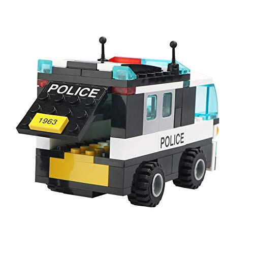 City Police Car Kit de construcción de camiones de policía Patrulla de coches Juguetes - Juego de construcción de transportador de prisioneros para niños y niñas de 6 años en adelante, 104 piezas