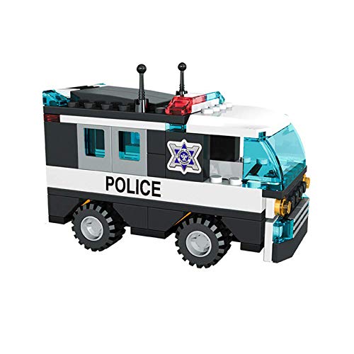 City Police Car Kit de construcción de camiones de policía Patrulla de coches Juguetes - Juego de construcción de transportador de prisioneros para niños y niñas de 6 años en adelante, 104 piezas