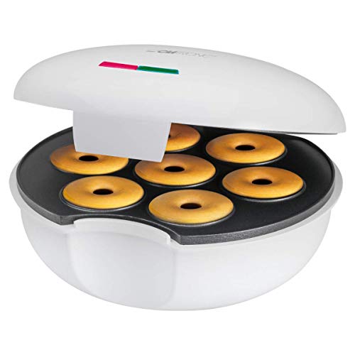 Clatronic DM 3495 Máquina para Hacer Donuts o Rosquillas, Placa Ant, 900 W, Plástico, Blanco