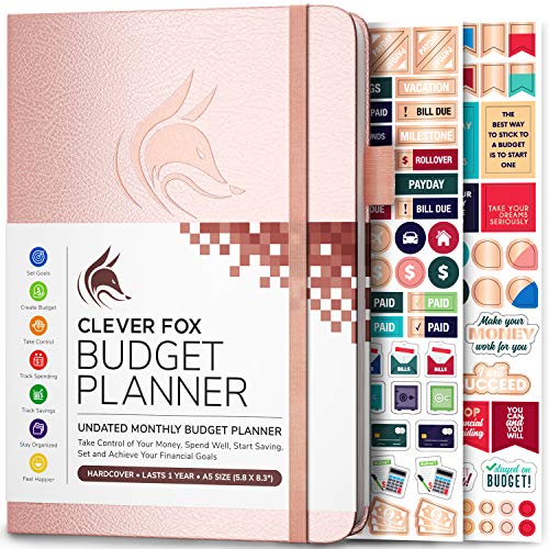 Clever Fox Budget Planner - Expense Tracker Notebook. Monthly Budgeting Journal, Finance Planner & Accounts Book to Take Control of Your Money. Undated - Start Anytime (Oro rosa, A5 (14.25 X 21 cm))