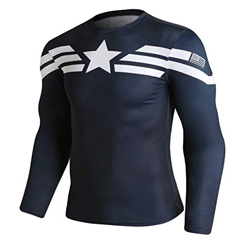 Cody Lundin Superhero, Camisas Ajustadas de Manga Larga para Hombre, Camisetas de Deporte, Camisetas de Deporte para Hombres (Color-b, L)