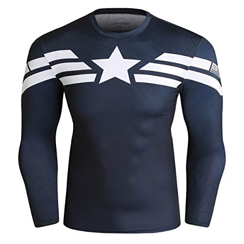 Cody Lundin Superhero, Camisas Ajustadas de Manga Larga para Hombre, Camisetas de Deporte, Camisetas de Deporte para Hombres (Color-b, L)