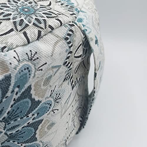 Cojín Zafú"Mandala's blue/grey"- Cojín para Meditación – Cojín para Yoga – 100% algodón y cáscara de sarraceno – funda lavable – diseño exclusivo