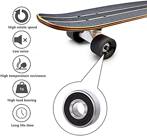 Cojinetes de Skate,10 PCS Rodamientos para Patinetas 608RS ABEC-9 Longboard Roller Rodamientos de Metal Doble Blindaje Cojinetes para Patinetas Fidget Spinner Proyecto de Impresión 3D