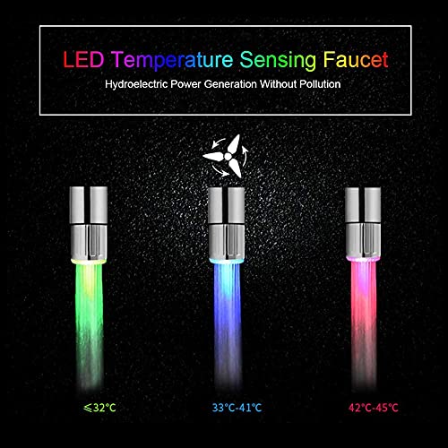Colorido Grifo de Agua LED con 3 Colores Que Cambian La Temperatura Control Agua Corriente Grifo Grifo Para Cocina y Baños