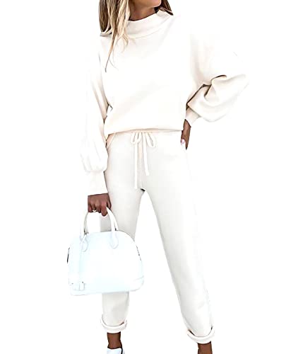 Conjunto Chandal Mujer Talla Grande Chándal Mujer Completo Loungewear Chandal Deportivo Señora Tracksuit Women Chandals Mujer Invierno Chandales Mujeres Ancho Flojo Chándales para Mujer Blanco S
