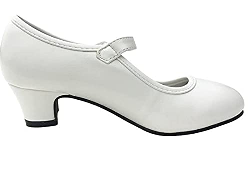 Costumizate! Zapatos de Baile Flamenco con Diferentes Tallas Desde niña a Mujer. Precioso Color Blanco Talla 31