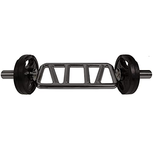 C.P. Sports - Bomber de tríceps 85 cm, para discos con orificio de 50 mm, acero macizo, negro, incluye cierres rápidos, para culturismo, levantamiento de pesas, deportes de fuerza, fitness