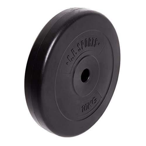 C.P. Sports Par de discos de pesas de plástico entre 0,5 kg y 15 kg, con orificio de 30 mm, 5 KG Paar