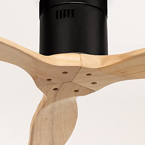 CREATE IKOHS WINDCALM DC-Ventilador de Techo con Mando a Distancia, 3 Aspas de Madera Natural, Potencia de 40W, 132 cm de Diametro, 6 Velocidades