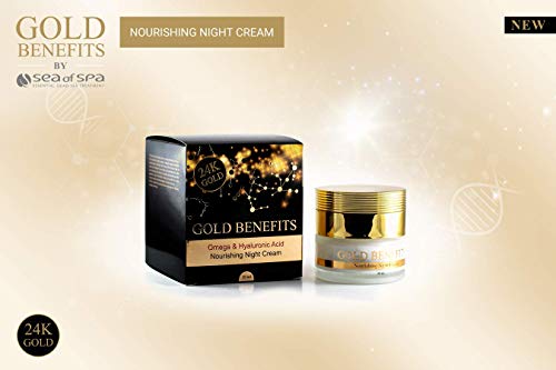 Crema Nourishing Night con Gold Benefits, rica en minerales del Mar Muerto. 24 k cuidado de la piel