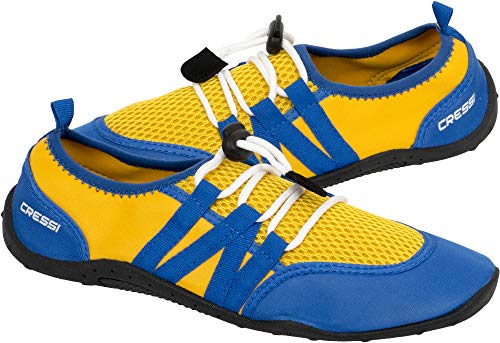 Cressi Elba Pool Shoes Zapatillas Chanclas Unisex Adulto, Amarillo/Azul Royal, 44