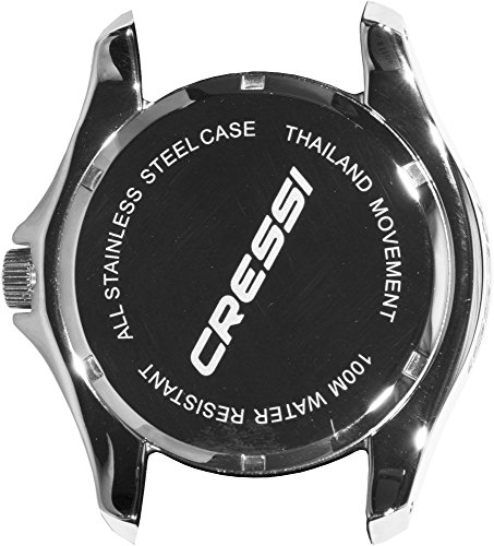 Cressi Manta Reloj  Submarino, Unisex Adulto, Plata/Negro/Azul, Uni
