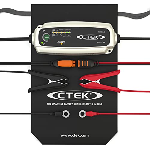 CTEK MXS 3.8, Cargador Batería 12V 3.8A, Cargador Inteligente Baterias, Mantenedor De Batería, Cargador De Batería De Coche Y Moto, Desulfatador De Batería Con Mantenimiento De Flotación / Pulso