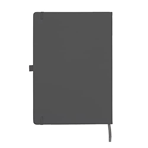 Cuaderno A4 de primera calidad, con tapa dura, con trabilla para bolígrafo, cierre elástico y marcador de cinta, bloc de notas (gris)