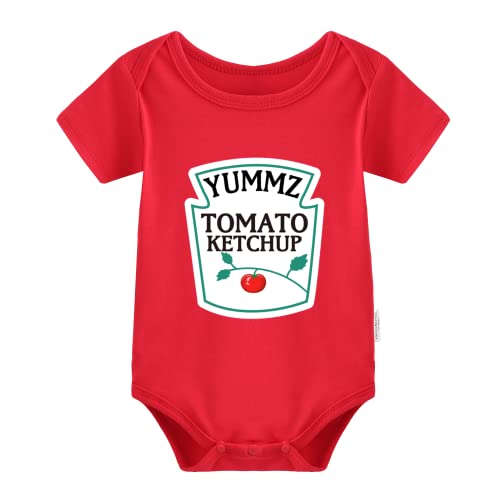 culbutomind Yummz Tomate Ketchup Amarillo Mostaza Rojo y Amarillo Body Bebé Gemelos Ropa Bebé Gemelas Bebé Niños Niñas