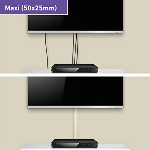 D-Line Maxi 1M5025M, Canaletas decorativas para cables de TV, Una solución cómoda que organiza y cubre los cables de TV en la pared - 50 x 25 mm y 1 metro de longitud en color magnolia