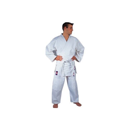 DanRho Judo Kimono Línea Dojo - Uniforme Ligera Estudiante Karate Gi Artes Marciales con Cintura elástica y Cordones para Judo, Taekwondo, Aikido, jiu-Jitsu - 450 g / m2, Altura 200 cm
