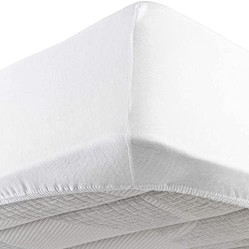 Daunen Step | Sábana de algodón con Esquinas elásticas | La Medida: 140-160 x 200 cm . | Color: Blanco