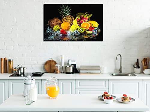 DECLINA - Cuadro de lienzo, cuadro de cocina, cuadro decorativo de pared, cuadro de lienzo para decoración de cocina de las frutas 80 x 50 cm