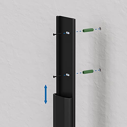 deleyCON Canaleta Universal para Colocar Cables y Líneas PVC de Primera Longitud de 50cm Ancho de 6cm Altura de 2cm - Negro