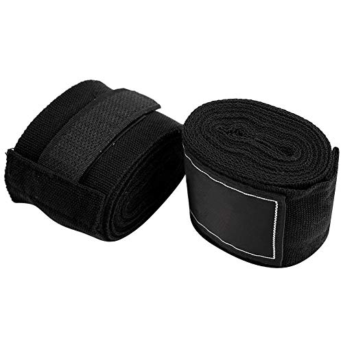 Demeras Banda elástica de Boxeo Paño elástico Perforación Vendaje de Mano para Sanda Muay Thai Taekwondo(Negro)