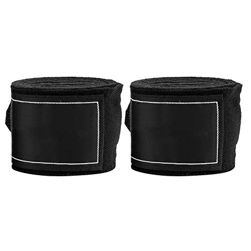 Demeras Banda elástica de Boxeo Paño elástico Perforación Vendaje de Mano para Sanda Muay Thai Taekwondo(Negro)