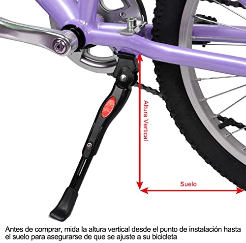 DEWEL Pata de Cabra para Bicicleta Aluminio Aleación Soporte Ajustable del Retroceso de Caballete, Aplicado Lateral Antideslizante