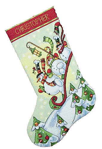 DIMENSIONS - Juego de Punto de Cruz para calcetín de Navidad (diseño de muñecos de Nieve en Trineo)