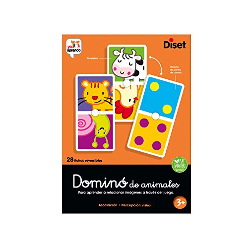 Diset - Dominó Animales, Juego de dominó con ilustraciones de animales a partir de 3 años