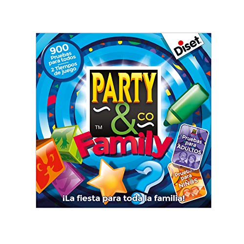 Diset - Party & Co Family, Juego de mesa familiar multiprueba a partir de 8 años