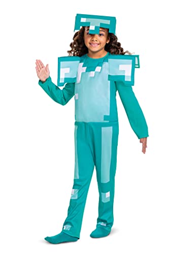 Disguise Disfraz Minecraft Niño Armadura de Diamante Clásico, Disfraz Halloween Niño Disponible en Talla M