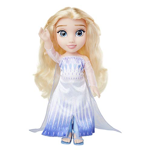 Disney Frozen 2, Elsa Muñeca Grande (35 CM) en su Espectacular Vestido del Épilogo, con Zapatos y Pendientes incluidos.