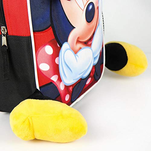 Disney Minnie Mouse Mochila para Niñas, Bolso Escolar, Mochila Guarderia, Equipaje Bolsa de Viaje Infantil, Diseño 3D, Regalo para Niñas!
