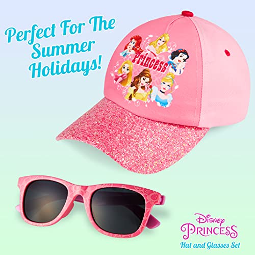 Disney Pack de Gorra Niña y Gafas de Sol Infantiles de Princesas, Gorra Infantil, Gafas de Sol Niña, Regalos para Niñas