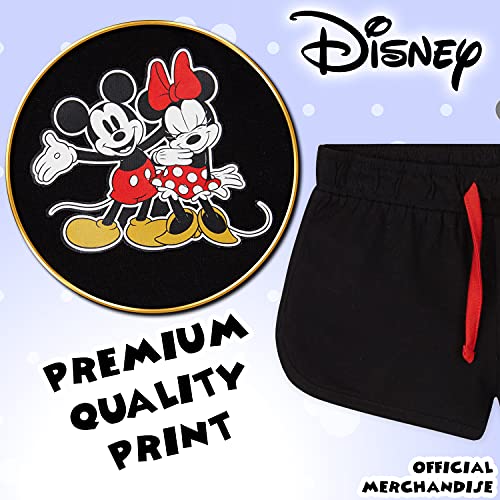 Disney Pantalon Corto Niña, Pack De 2 Pantalones Cortos de Mickey y Minnie Mouse, Ropa Niña de Algodón, Regalos para Niñas 18 Meses-10 Años (Rojo/Negro, 2-3 años)