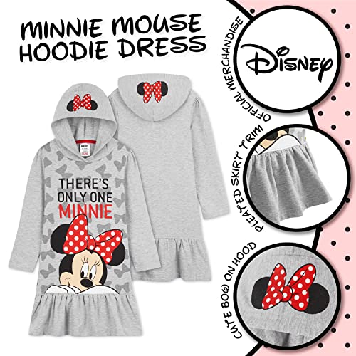 Disney Vestido Niña, Sudadera Niña de Mickey y Minnie Mouse, Ropa Niña 2-14 Años, Regalos para Niñas (3-4 Años, Gris Jaspeado)