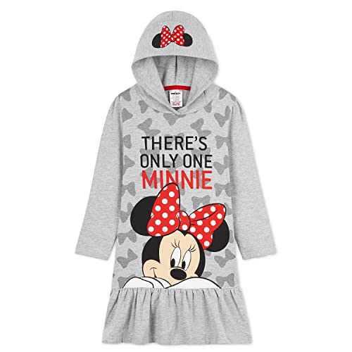 Disney Vestido Niña, Sudadera Niña de Mickey y Minnie Mouse, Ropa Niña 2-14 Años, Regalos para Niñas (3-4 Años, Gris Jaspeado)