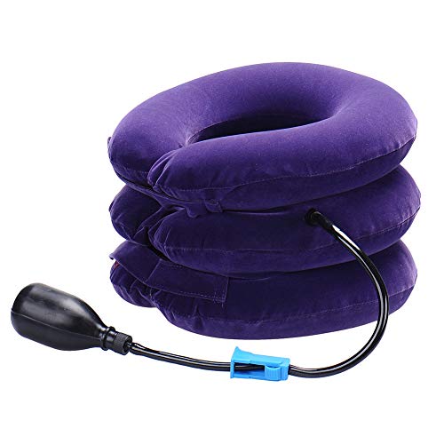 Dispositivo de tracción cervical para el cuello, estirador inflable para el cuello, cuello y hombros, relajante para el dolor de cuello y apoyo para el hombro, almohada de tracción para masaje