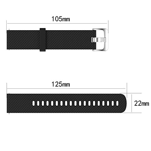 Disscool Bandas de repuesto para TicWatch E2 S2, correa de silicona suave de 22 mm para reloj inteligente TicWatch E2 y Ticwatch S2 Fitness (silicona negra)