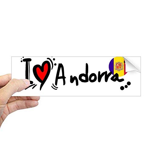 DIYthinker I Love Andorra Word Flag Love Heart Illustration - Adhesivo rectangular para ventana de ordenador portátil