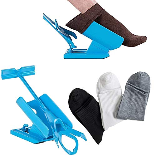 Dkina Sock Slider Easy on and off, Kit Deslizante Helper Sock, Calcetines Calzador y Calcetines Contorneado, Calzador de Medias y Calcetín, Calzador de Calcetines(1 Slider + 3 Calcetines)